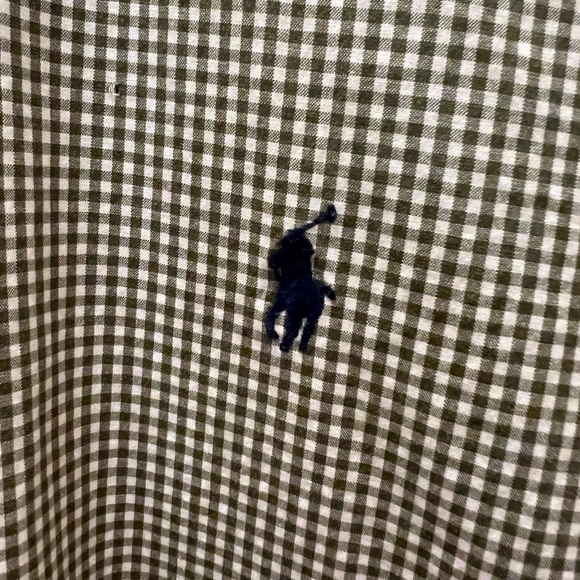 Green checkered Ralph Lauren Polo Button Down - Picture 3 of 3